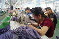 Shenzhen, China: garment factory workshop Royalty Free Stock Photo