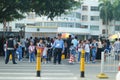Shenzhen, China: the gate of the school gathered parents shuttle children