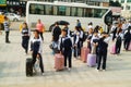 Shenzhen, China: high school students return to school after the completion of the outdoor Labor Technology