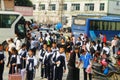 Shenzhen, China: high school students return to school after the completion of the outdoor Labor Technology