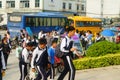 Shenzhen, China: high school students return to school after the completion of the outdoor Labor Technology