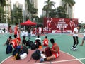 Shenzhen, China: KFC three player basketball match landscape