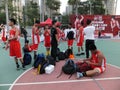 Shenzhen, China: KFC three player basketball match landscape