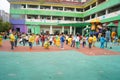 Shenzhen, China: kindergarten playground, children in activities