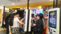 Shenzhen, China: at McDonald`s restaurants, people eat or rest at night.