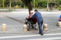 Shenzhen, China: men pushed the wheelchair