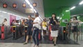Shenzhen, China: Metro Station Indoor Landscape, Many Passengers are Walking Out of Metro Gate