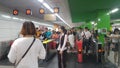 Shenzhen, China: Metro Station Indoor Landscape, Many Passengers are Walking Out of Metro Gate