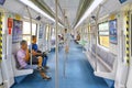 Shenzhen, china metro train interior Royalty Free Stock Photo