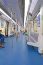 Shenzhen, china metro train interior Royalty Free Stock Photo