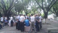 Shenzhen, China: middle-aged and elderly men play chess.