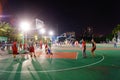 Shenzhen, China: night landscape basketball court