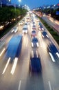 Shenzhen, China: Night 107 road traffic landscape Royalty Free Stock Photo