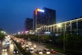 Shenzhen, China: Night 107 road traffic landscape Royalty Free Stock Photo