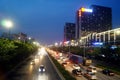 Shenzhen, China: Night 107 road traffic landscape Royalty Free Stock Photo