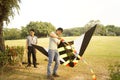 Shenzhen, China: people flying kites Royalty Free Stock Photo