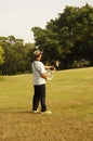 Shenzhen, China: people flying kites