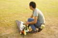 Shenzhen, China: people flying kites Royalty Free Stock Photo