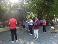 Shenzhen, China: people sing gospel songs in the park