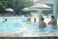 Shenzhen china: people swim in the swimming pool Royalty Free Stock Photo