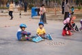 Shenzhen, China: playing pulley children