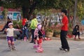 Shenzhen, China: playing pulley children
