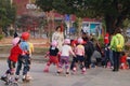 Shenzhen, China: playing pulley children