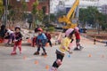 Shenzhen, China: playing pulley children