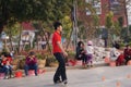 Shenzhen, China: playing pulley children