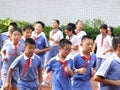 Shenzhen, China: primary school students in the physical education class