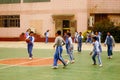 Shenzhen, China: pupils play basketball on the basketball court