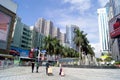 Shenzhen china: qiang north commercial street Royalty Free Stock Photo