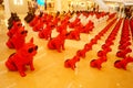 Shenzhen, China: rows of animal statues are displayed as landscapes in the large shopping square