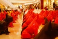 Shenzhen, China: rows of animal statues are displayed as landscapes in the large shopping square