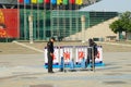 Shenzhen, China: security guard fire drill