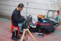 Shenzhen, China: street shoe stall