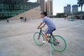 Shenzhen, China: students on bicycles