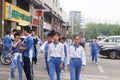 Shenzhen, China: students after school Royalty Free Stock Photo