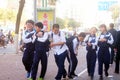 Shenzhen, China: students walk home after school Royalty Free Stock Photo