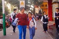 Shenzhen, China: students walk home after school Royalty Free Stock Photo