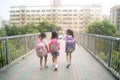 Shenzhen, China: students on the way home from school Royalty Free Stock Photo