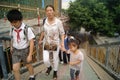 Shenzhen, China: students on the way home from school Royalty Free Stock Photo