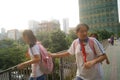 Shenzhen, China: students on the way home from school Royalty Free Stock Photo