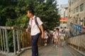 Shenzhen, China: students on the way home from school Royalty Free Stock Photo