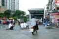 Shenzhen, China: subway entrance landscape