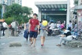 Shenzhen, China: subway entrance landscape