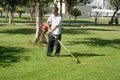 Shenzhen, China: to mow the lawn Royalty Free Stock Photo