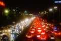 Shenzhen, China: the traffic landscape of the 107 National Road at night Royalty Free Stock Photo