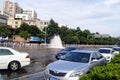 Shenzhen china: underground water pipes burst, water flow into the river