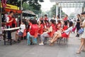 Shenzhen, China: Volunteers in beauty make-up knowledge imparting